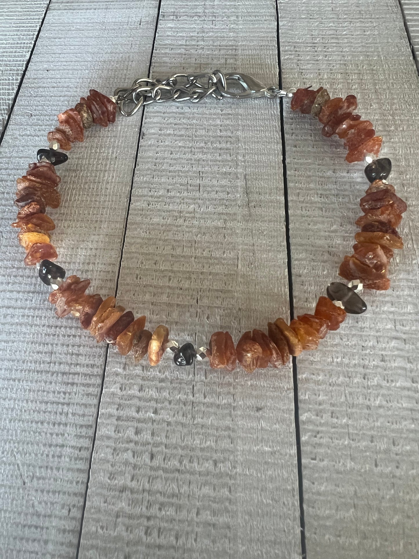 Raw Baltic Amber & Smoky Quartz Flea Tick Repellant Collar